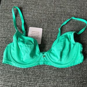 Cotton Unlined Underwire Jersey Teal T Shirt Bra
